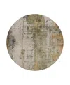 Dalyn Rug Company Dalyn Kochi Washable Kc14 Round Area Rug, 8' X 8' In Gray
