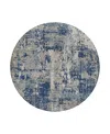 Dalyn Rug Company Dalyn Kochi Washable Kc7 Round Area Rug, 8' X 8' In Blue