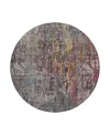 Dalyn Rug Company Dalyn Kochi Washable Kc8 Round Area Rug, 8' X 8' In Purple