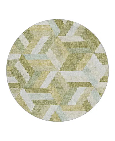 Dalyn Rug Company Dalyn Lorenzo Washable Ln1 Round Area Rug, 8' X 8' In Green