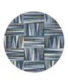 Dalyn Rug Company Dalyn Lorenzo Washable Ln2 Round Area Rug, 8' X 8' In Blue