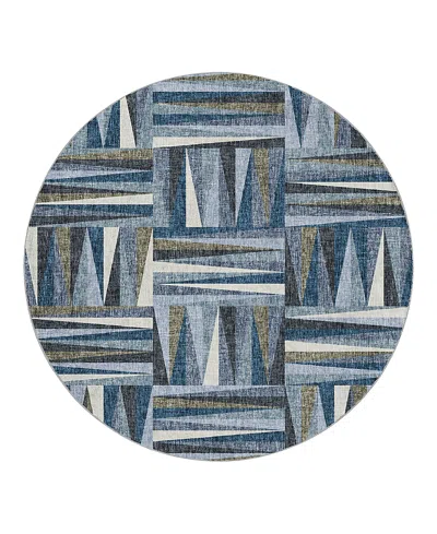 Dalyn Rug Company Dalyn Lorenzo Washable Ln2 Round Area Rug, 8' X 8' In Blue