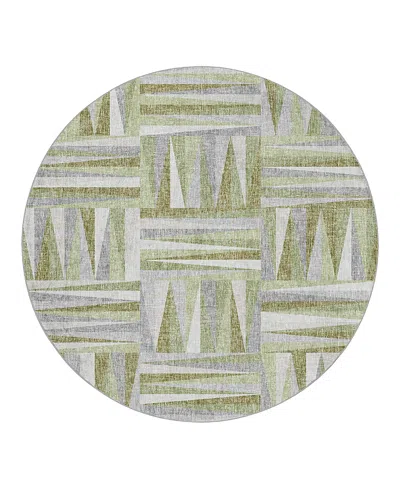 Dalyn Rug Company Dalyn Lorenzo Washable Ln2 Round Area Rug, 8' X 8' In Green