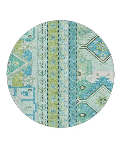 Dalyn Rug Company Dalyn Lorenzo Washable Ln3 Round Area Rug, 8' X 8' In Green