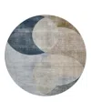 Dalyn Rug Company Dalyn Neo No13 Round Area Rug, 8' X 8' In Blue