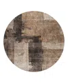 Dalyn Rug Company Dalyn Nouveau Nv10 Round Area Rug, 8' X 8' In Brown