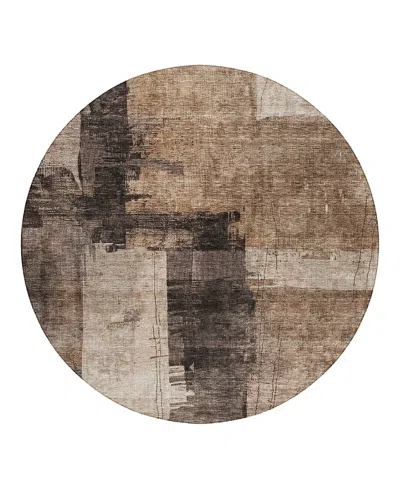 Dalyn Rug Company Dalyn Nouveau Nv10 Round Area Rug, 8' X 8' In Brown