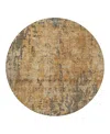 Dalyn Rug Company Dalyn Nouveau Nv11 Round Area Rug, 8' X 8' In Brown