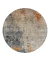 Dalyn Rug Company Dalyn Nouveau Nv20 Round Area Rug, 8' X 8' In Brown