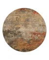 Dalyn Rug Company Dalyn Nouveau Nv24 Round Area Rug, 8' X 8' In Brown