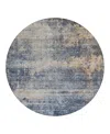 Dalyn Rug Company Dalyn Nouveau Nv25 Round Area Rug, 8' X 8' In Blue