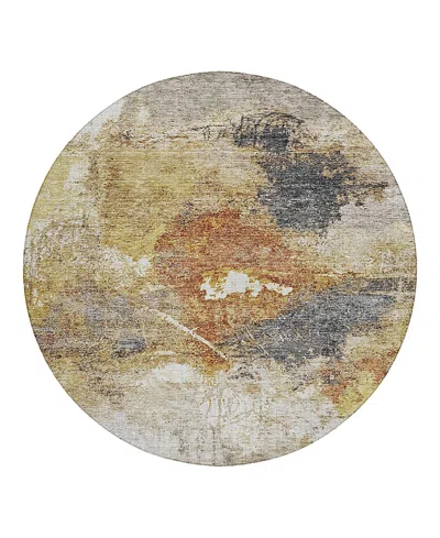 Dalyn Rug Company Dalyn Nouveau Nv7 Round Area Rug, 8' X 8' In Brown