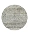 Dalyn Rug Company Dalyn Portico Washable Po1 Round Area Rug, 8' X 8' In Gray