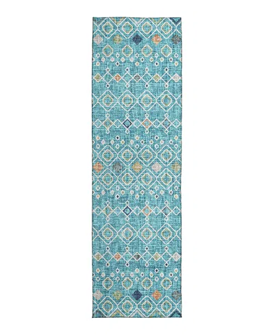 Dalyn Rug Company Dalyn Portico Washable Po4 Runner Area Rug, 2'3 X 7'6 In Blue
