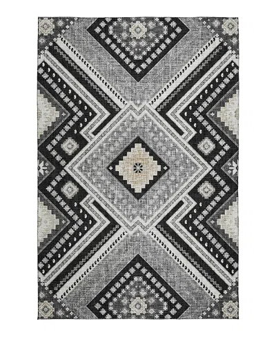 Dalyn Rug Company Dalyn Portico Washable Po5 Area Rug, 8' X 10' In Black