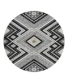 Dalyn Rug Company Dalyn Portico Washable Po5 Round Area Rug, 8' X 8' In Black