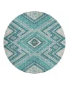 Dalyn Rug Company Dalyn Portico Washable Po5 Round Area Rug, 8' X 8' In Blue