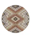 Dalyn Rug Company Dalyn Portico Washable Po5 Round Area Rug, 8' X 8' In Brown