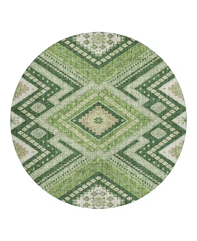 Dalyn Rug Company Dalyn Portico Washable Po5 Round Area Rug, 8' X 8' In Green