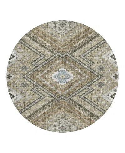 Dalyn Rug Company Dalyn Portico Washable Po5 Round Area Rug, 8' X 8' In Sand