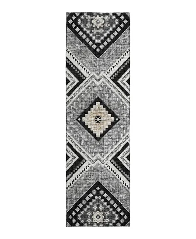 Dalyn Rug Company Dalyn Portico Washable Po5 Runner Area Rug, 2'3 X 7'6 In Black
