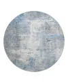 Dalyn Rug Company Dalyn Ravenna Washable Rn1 Round Area Rug, 8' X 8' In Blue