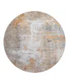 Dalyn Rug Company Dalyn Ravenna Washable Rn1 Round Area Rug, 8' X 8' In Brown