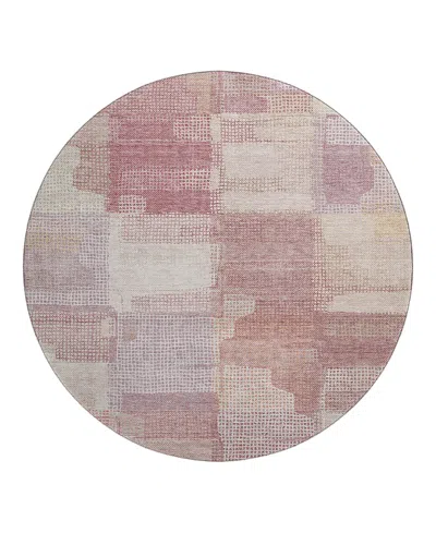 Dalyn Rug Company Dalyn Ravenna Washable Rn10 Round Area Rug, 8' X 8' In Pink