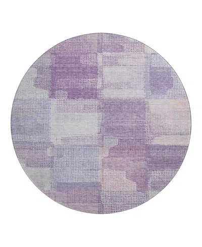 Dalyn Rug Company Dalyn Ravenna Washable Rn10 Round Area Rug, 8' X 8' In Purple