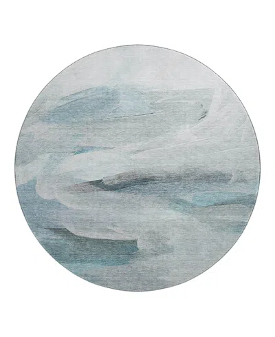 Dalyn Rug Company Dalyn Ravenna Washable Rn11 Round Area Rug, 8' X 8' In Blue