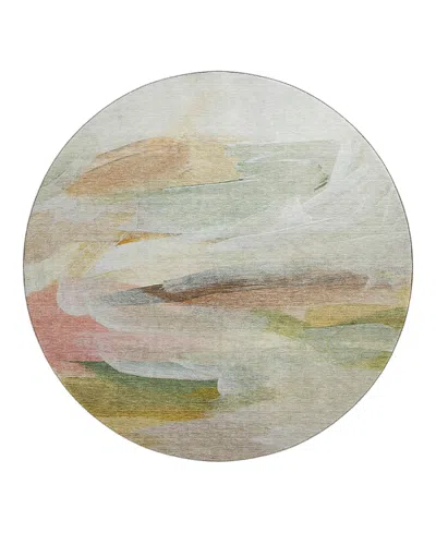 Dalyn Rug Company Dalyn Ravenna Washable Rn11 Round Area Rug, 8' X 8' In Sand