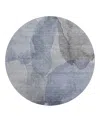 Dalyn Rug Company Dalyn Ravenna Washable Rn12 Round Area Rug, 8' X 8' In Blue