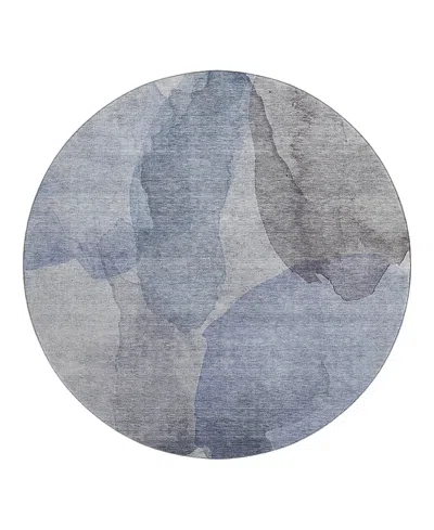 Dalyn Rug Company Dalyn Ravenna Washable Rn12 Round Area Rug, 8' X 8' In Blue