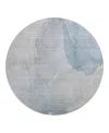 Dalyn Rug Company Dalyn Ravenna Washable Rn12 Round Area Rug, 8' X 8' In Blue