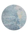 Dalyn Rug Company Dalyn Ravenna Washable Rn3 Round Area Rug, 8' X 8' In Blue
