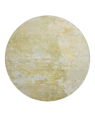 Dalyn Rug Company Dalyn Ravenna Washable Rn3 Round Area Rug, 8' X 8' In Gold