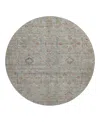 Dalyn Rug Company Dalyn Ravenna Washable Rn5 Round Area Rug, 8' X 8' In Gray