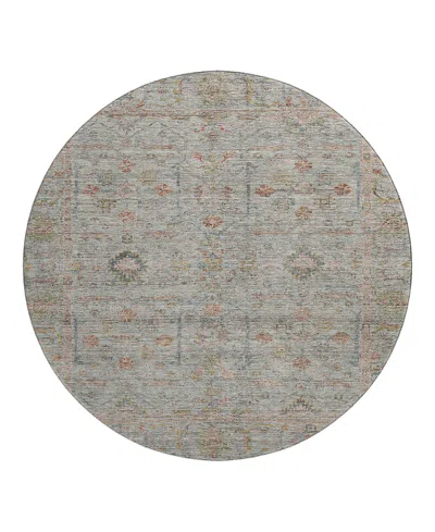Dalyn Rug Company Dalyn Ravenna Washable Rn5 Round Area Rug, 8' X 8' In Gray
