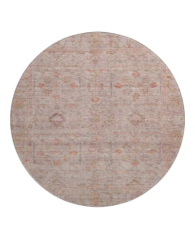 Dalyn Rug Company Dalyn Ravenna Washable Rn5 Round Area Rug, 8' X 8' In Pink