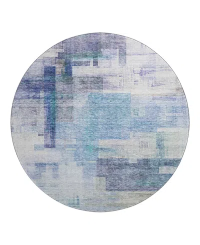 Dalyn Rug Company Dalyn Ravenna Washable Rn6 Round Area Rug, 8' X 8' In Blue