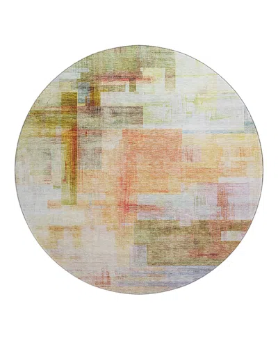 Dalyn Rug Company Dalyn Ravenna Washable Rn6 Round Area Rug, 8' X 8' In Orange