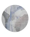 Dalyn Rug Company Dalyn Ravenna Washable Rn7 Round Area Rug, 8' X 8' In Blue