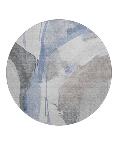 Dalyn Rug Company Dalyn Ravenna Washable Rn7 Round Area Rug, 8' X 8' In Blue