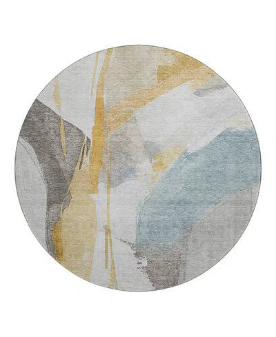 Dalyn Rug Company Dalyn Ravenna Washable Rn7 Round Area Rug, 8' X 8' In Gold