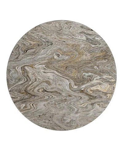 Dalyn Rug Company Dalyn Ravenna Washable Rn8 Round Area Rug, 8' X 8' In Brown