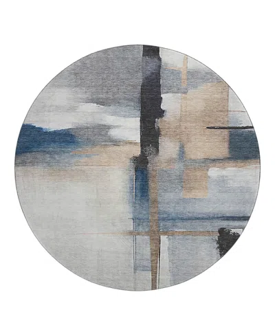 Dalyn Rug Company Dalyn Ravenna Washable Rn9 Round Area Rug, 8' X 8' In Blue
