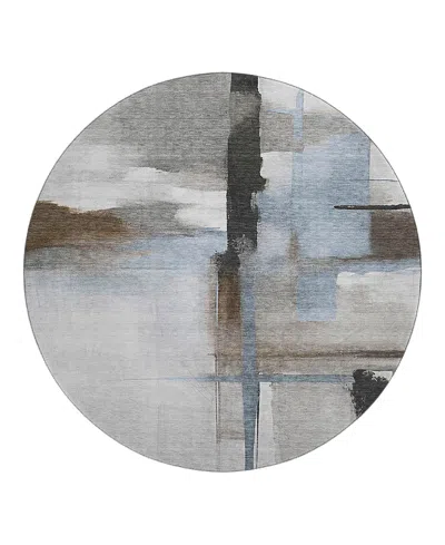 Dalyn Rug Company Dalyn Ravenna Washable Rn9 Round Area Rug, 8' X 8' In Brown
