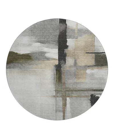 Dalyn Rug Company Dalyn Ravenna Washable Rn9 Round Area Rug, 8' X 8' In Gray