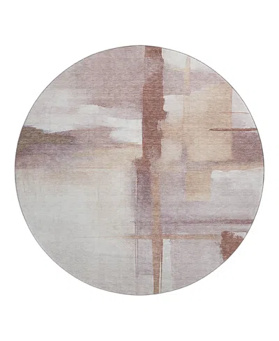 Dalyn Rug Company Dalyn Ravenna Washable Rn9 Round Area Rug, 8' X 8' In Pink