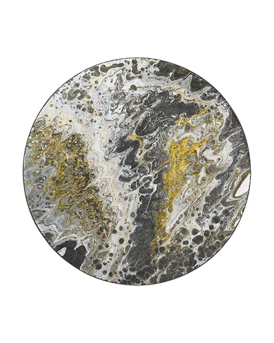 Dalyn Rug Company Rug Company Kikiamo Kk13 Round Area Rug, 8' X 8' In Graphite/black